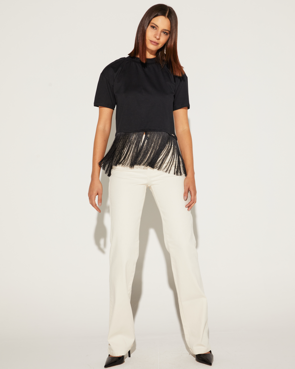 CALÇA FEMININA RETA TRADICIONAL JEANS ONCA PRETA