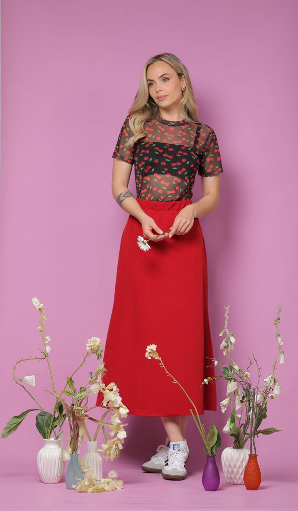 Blusa em Tule com Cerejas