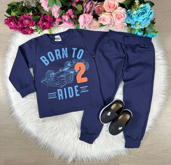 Conjunto Inverno Taita Kids Menino Carro Azul - Glamim