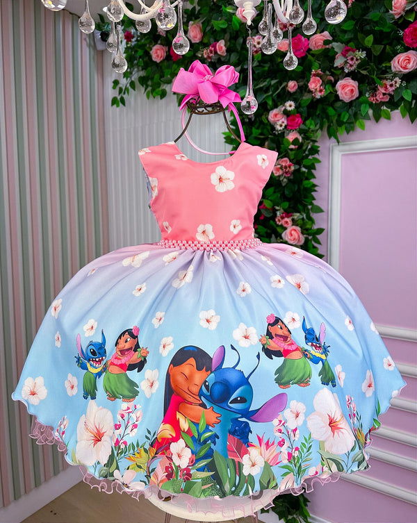 Vestido Tematicos Ysa Kids Lilo e Stitch Glamim