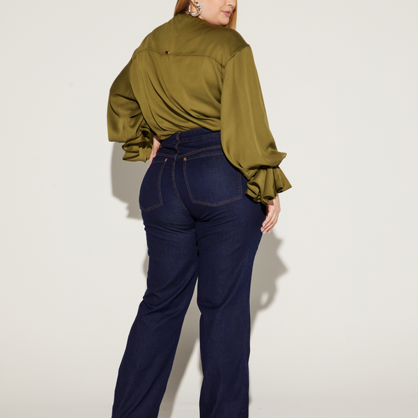 CALÇA WIDE FEMININA CURVES ONÇA PRETA