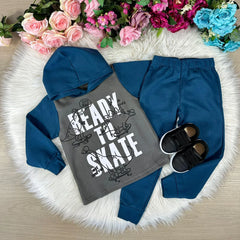 Conjunto Inverno Taita Kids Meninos Dinossauro Skate Verde