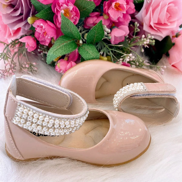 Sapatilha Flor Di Mila Camille Nude Pérolas