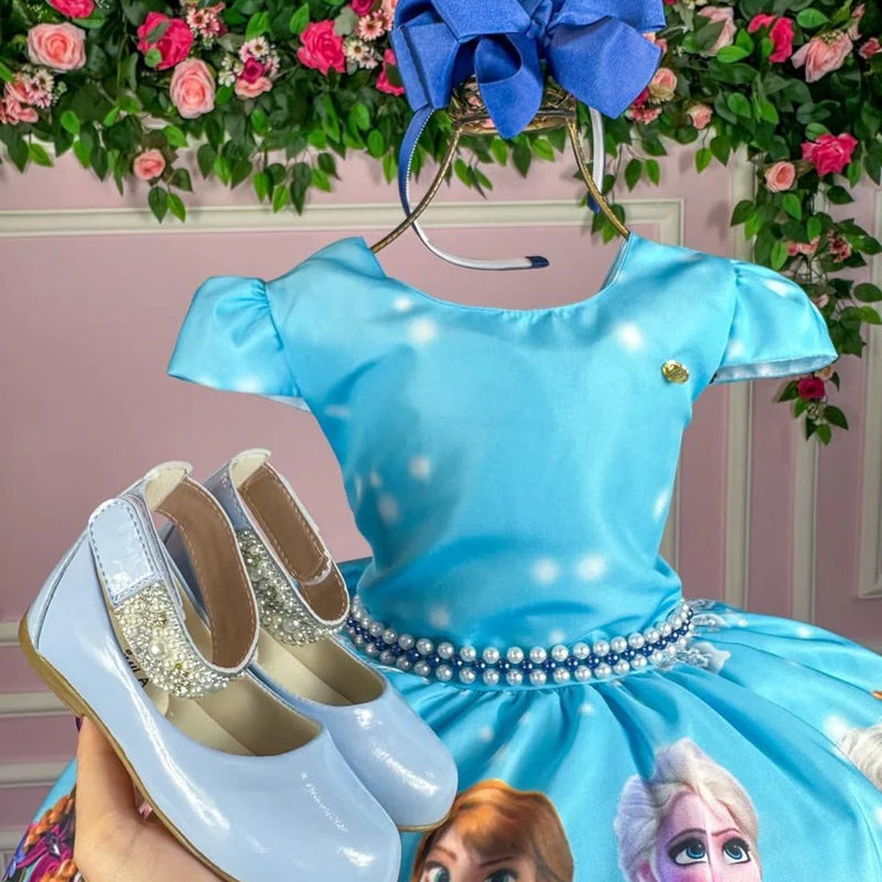 Vestido Infantil Temáticos Kids Frozen Glamim