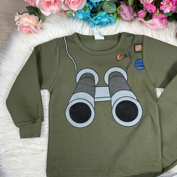 Conjunto Inverno Taita Kids Menino Binoculos Azul