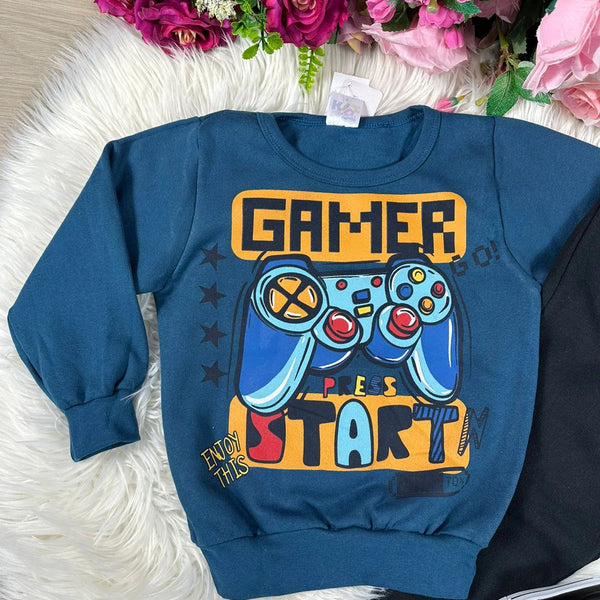 Conjunto Inverno Taita Kids Menino Game Over Azul