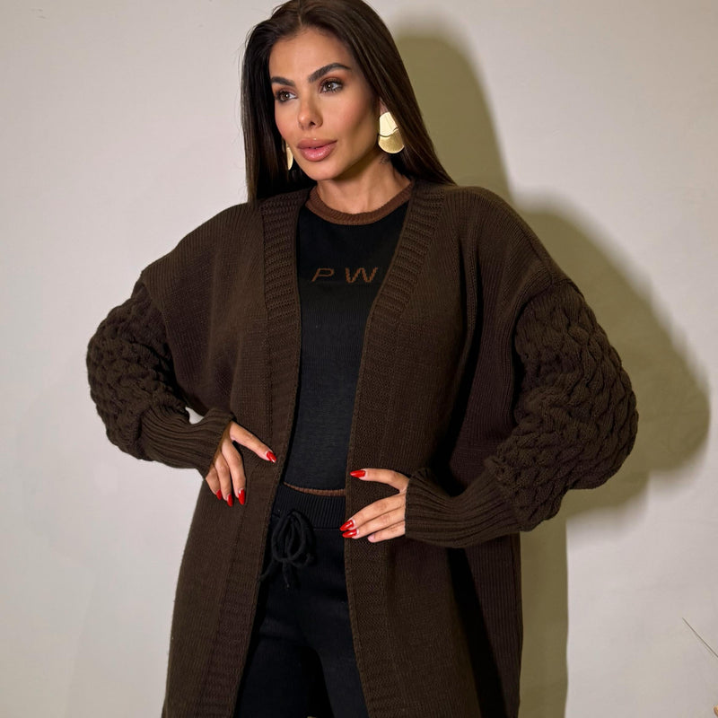 CARDIGÃ DE TRICOT FEMININO PERFECT WAY