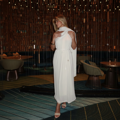 Vestido Super Midi Liso Ombro Único Charry