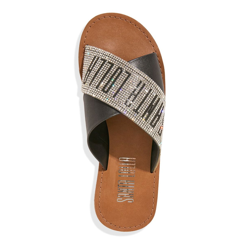 Rasteira Napa Soft Tiras Cruzadas Preta