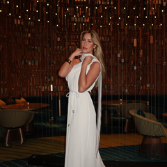 Vestido Super Midi Liso Ombro Único Charry