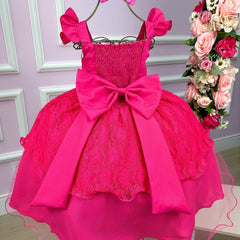 Vestido Princesa Belli Tematico Barbie Luxinho Pink Glamim