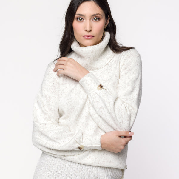 Blusa Livia Prega no punho com botão - TRICOT