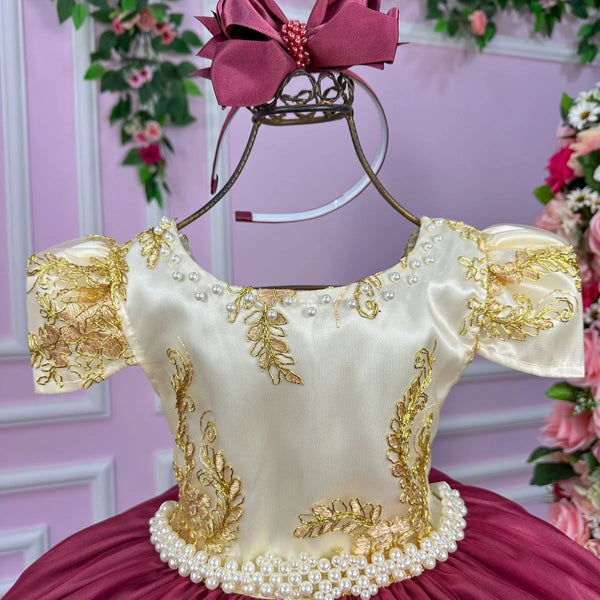 Vestido Longo Bela Peito Off Marsala - Glamim