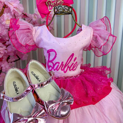 Vestido Infantil Lig Lig Temático Barbie Glamim