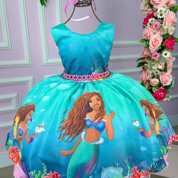Vestido Tematicos da Miss Ariel - A Pequena Sereia Glamim