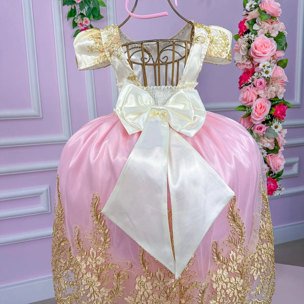 Vestido Enjoy Longo Bela Peito Off Saia Rosa Bebe