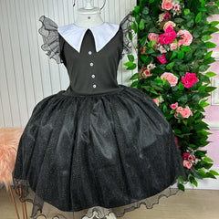 Vestido Marie Tematico Wandinha - Vandinha Merlina Adams - Glamim