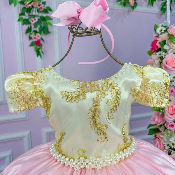 Vestido Enjoy Longo Bela Peito Off Saia Rosa Bebe