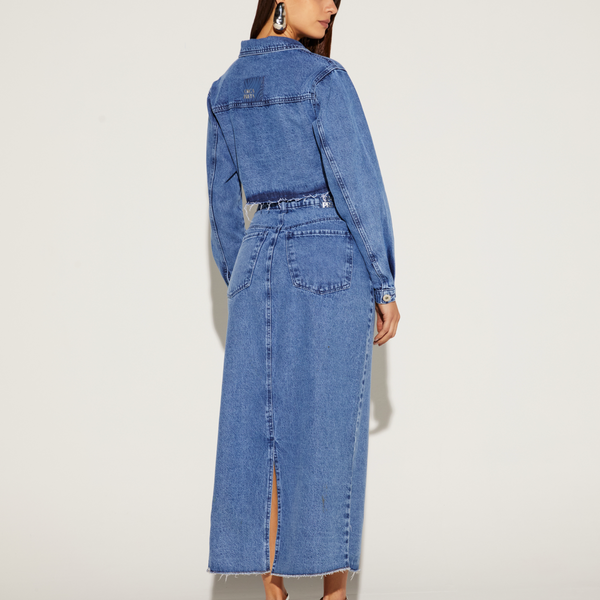 SAIA SUPER MIDI FEMININA JEANS ONÇA PRETA