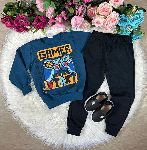 Conjunto Inverno Taita Kids Menino Game Over Azul