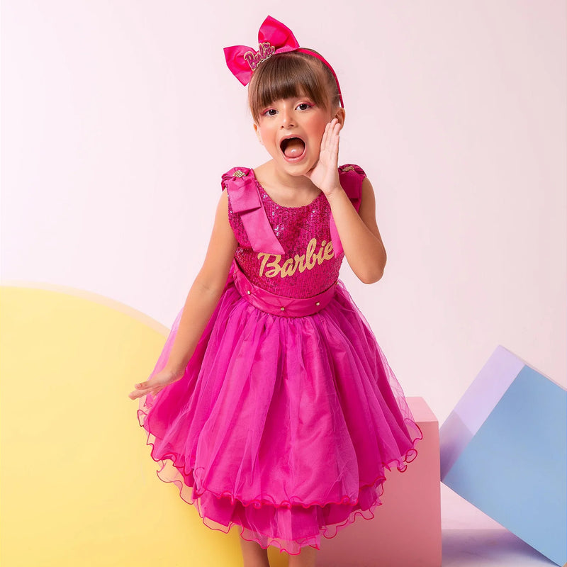 Vestido Princesa Belli Tematico Barbie Girls Glamim