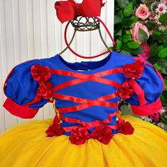 Vestido Bella Child/Fantasia Longa Branca de Neve Glamim