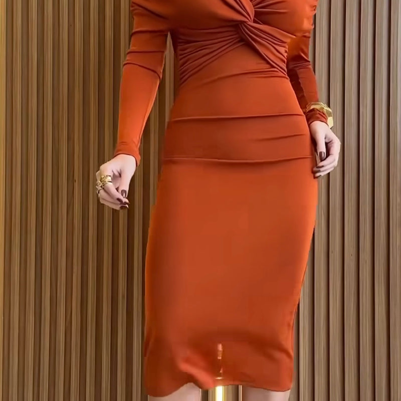 VESTIDO MIDI FEMININO TORÇAO ONÇA PRETA