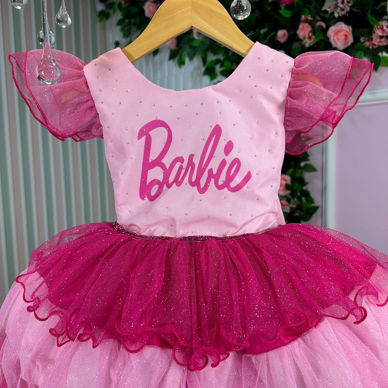 Vestido Infantil Lig Lig Temático Barbie Glamim