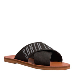 Rasteira Tiras Cruzadas Gorgurão Bege Cru