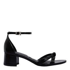 Sandália Metalizado Reflexo Preto