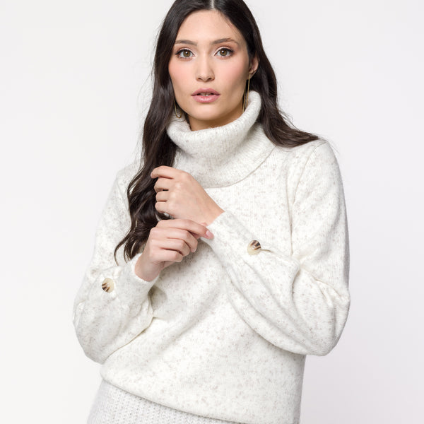 Blusa Livia Prega no punho com botão - TRICOT