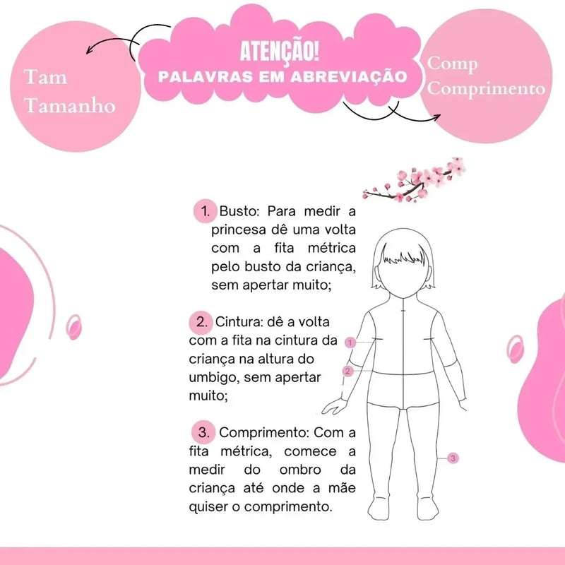 Vestido Bella Child/Fantasia Longa Branca de Neve Glamim