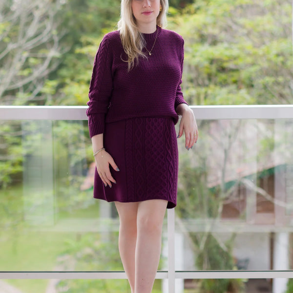 Conjunto em tricot - Antônieta ( Blusa + minissaia)