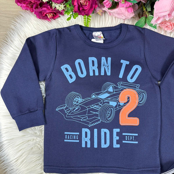 Conjunto Inverno Taita Kids Menino Carro Azul - Glamim