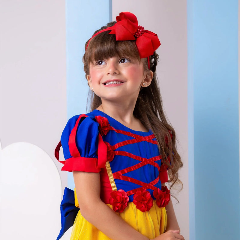 Vestido Bella Child/Fantasia Longa Branca de Neve Glamim