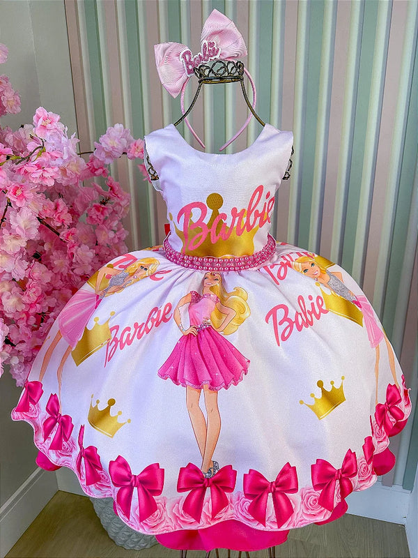 Vestido Tematicos da Miss Barbie Rosa - Barbie