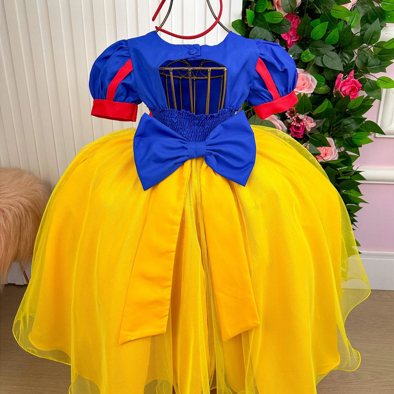 Vestido Bella Child/Fantasia Longa Branca de Neve Glamim