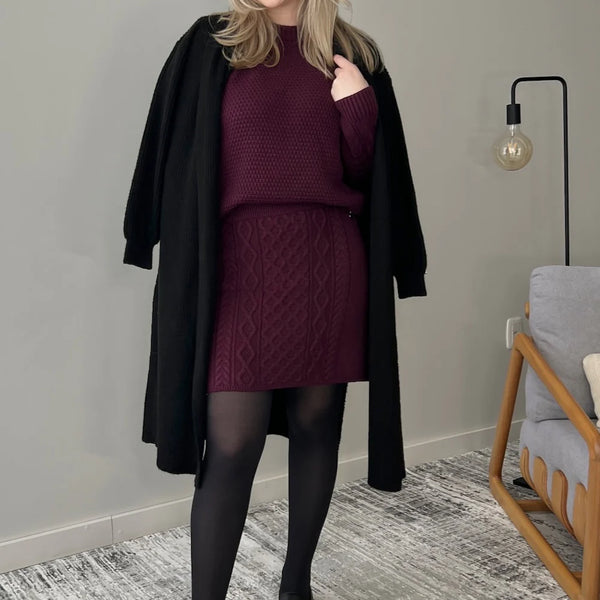Conjunto em tricot - Antônieta ( Blusa + minissaia)