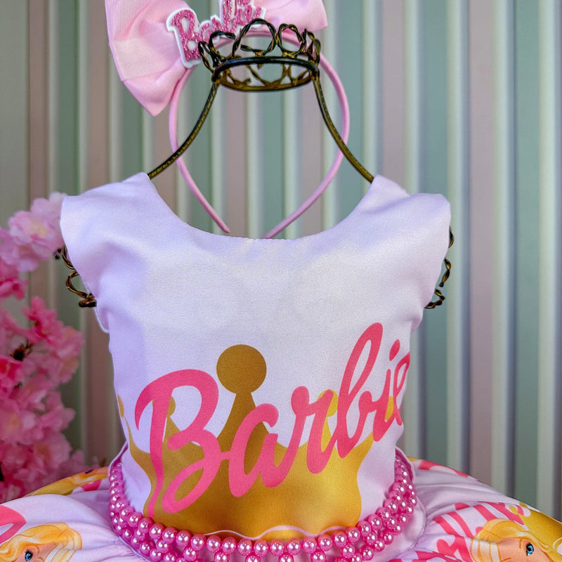 Vestido Tematicos da Miss Barbie Rosa - Barbie