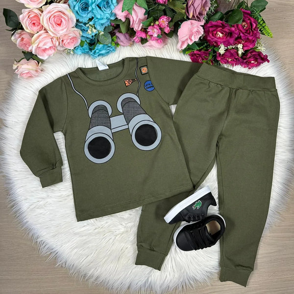 Conjunto Inverno Taita Kids Menino Binoculos Verde