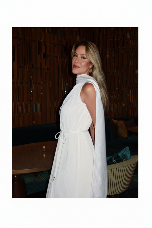 Vestido Super Midi Liso Ombro Único Charry