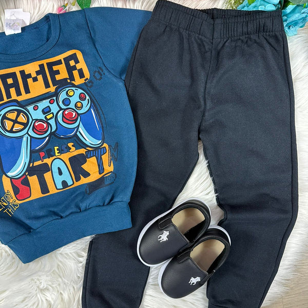 Conjunto Inverno Taita Kids Menino Game Over Azul