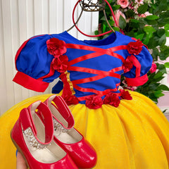 Vestido Bella Child/Fantasia Longa Branca de Neve Glamim