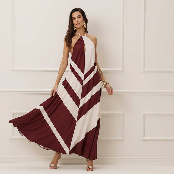 Vestido Longo Estampado Frente Única Charry