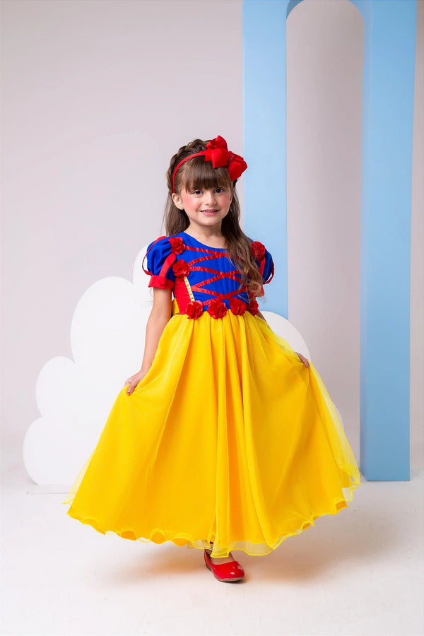 Vestido Bella Child/Fantasia Longa Branca de Neve Glamim