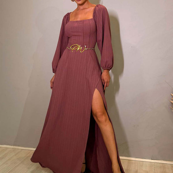 VESTIDO LONGO FEMININO ROSA ENVELHECIDO PERFECT WAY