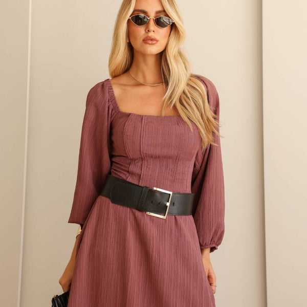 VESTIDO LONGO FEMININO ROSA ENVELHECIDO PERFECT WAY