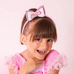 Vestido Princesa Belli Tematico Barbie Rosa Glamim