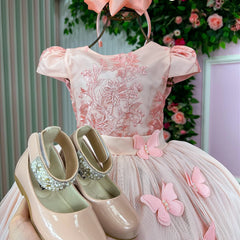 Vestido Juvenil Vila Lelê Salmão Borboletas - Glamim