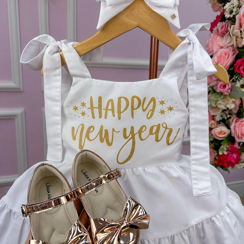 Vestido Blogueirinha Branco Feliz Ano Novo Glamim